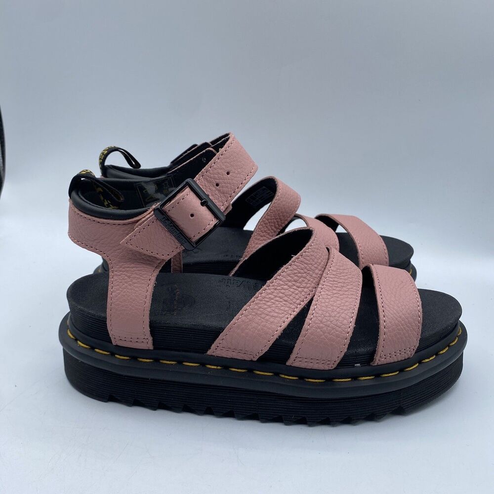 Doc Martens Blaire Sandals Womens 7 EU 38 Peach Strappy Wedge Leather Boho NWOB